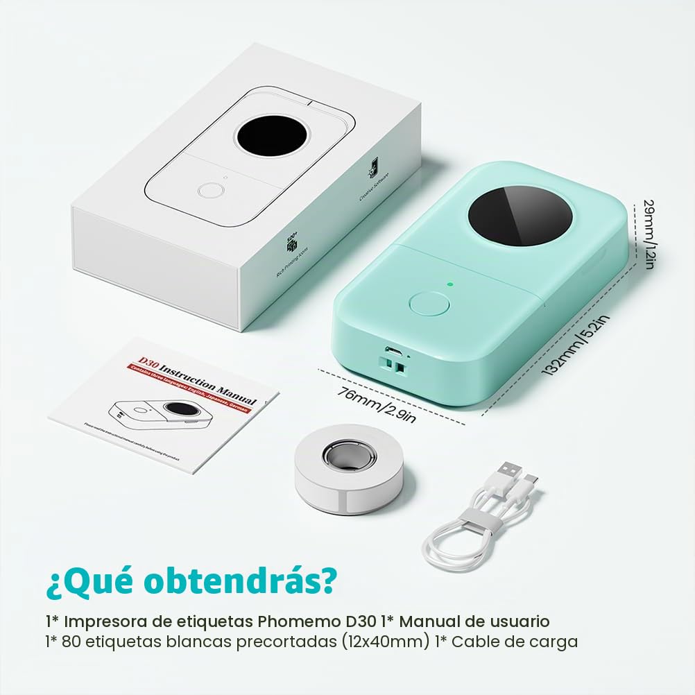 Etiquetadora portátil Phomemo D30 Bluetooth recargable