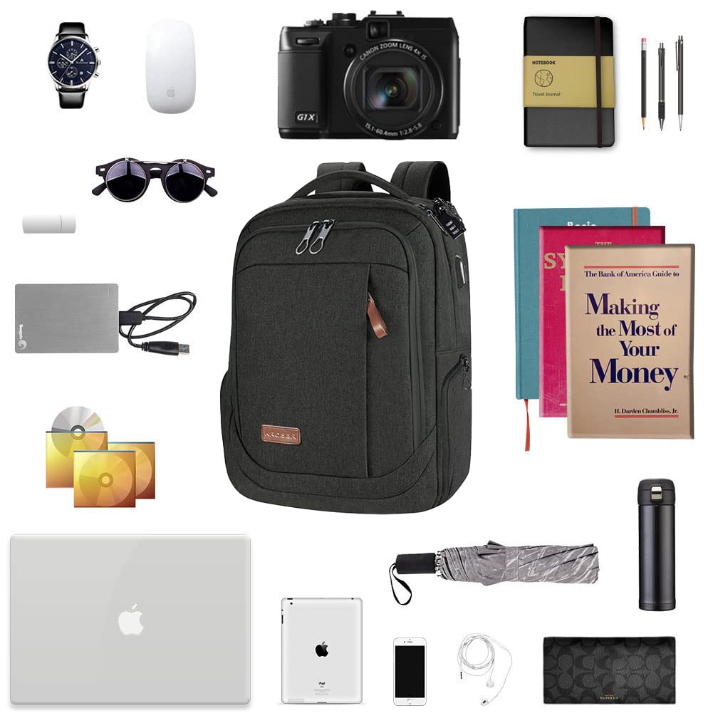 KROSER Mochila para Portátil Mochila Grande para Computadora hasta 17.3" Hidrófugo Mochila Escolar de Viaje Mochila Informal para Negocios/Universidad/Mujeres/Hombres Laptop Backpack