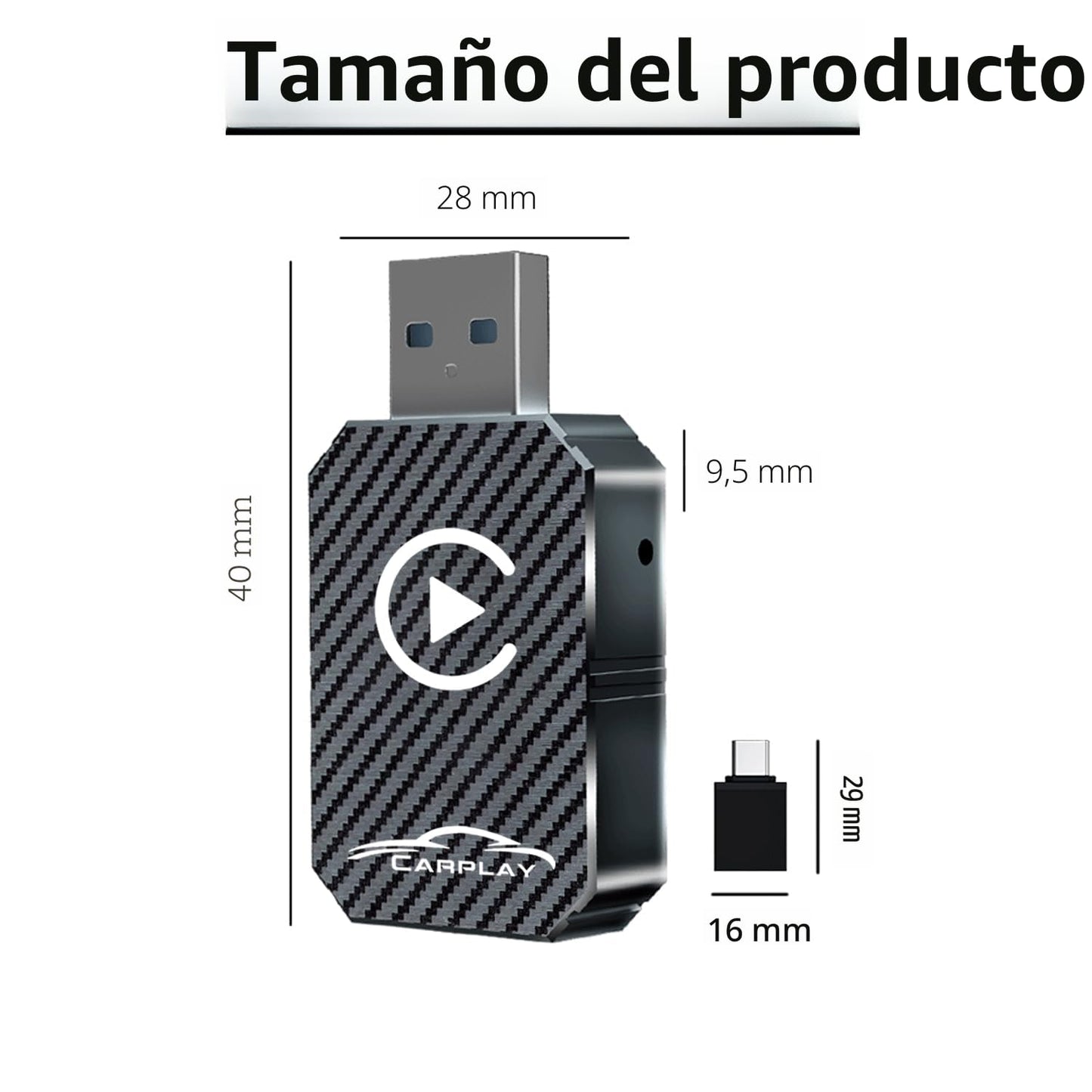 Adaptador inalámbrico CarPlay actualizado 2025, dongle inalámbrico CarPlay, convierte CarPlay con cable a inalámbrico, adaptador inalámbrico Plug and Play, compatible con coches de 2016 y iPhone iOS