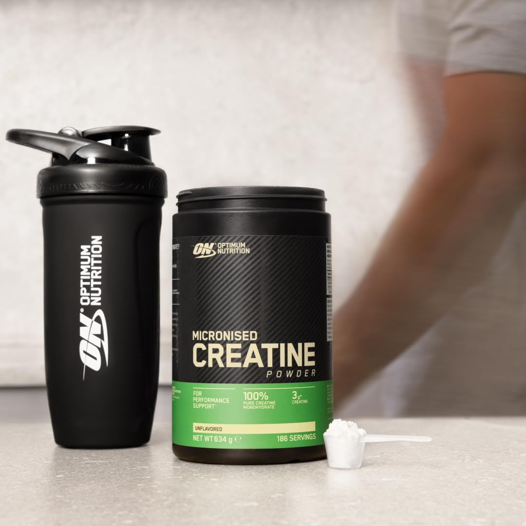 Optimum Nutrition Creatina Micronizada en Polvo, Sin Sabor, 317g, 93 Servicios