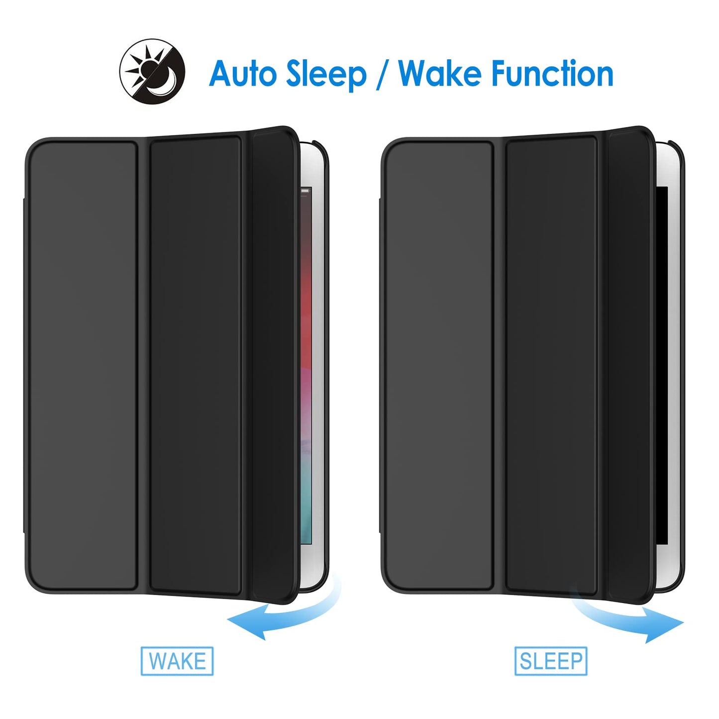 JETech Funda para iPad Mini 5 (2019 Modelo 5ª generación), Smart Cover con Auto-Sueño/Estela (Negro)