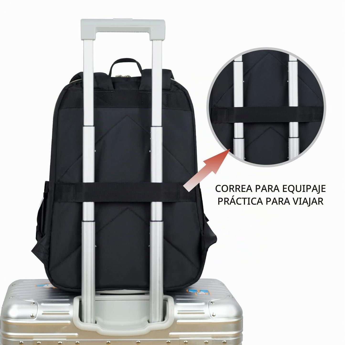 KROSER Mochila para portátil de 15.6 pulgadas elegante, Acolchado negro, Fits up to 15.6" laptop
