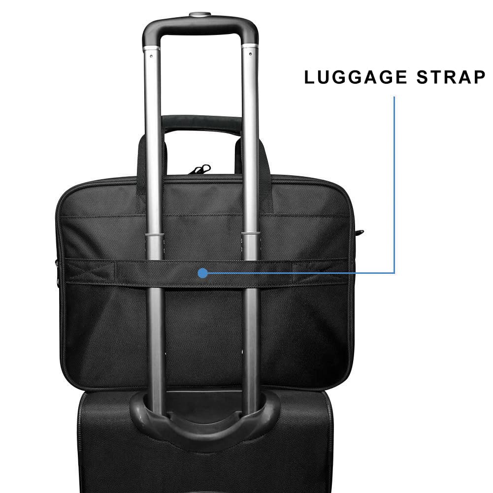 KROSER Maletín ligero para laptop de 17.1 pulgadas, impermeable, con bolsillos RFID, para escuela, mujeres y hombres, Negro-17.3 pulgadas, 17.3"