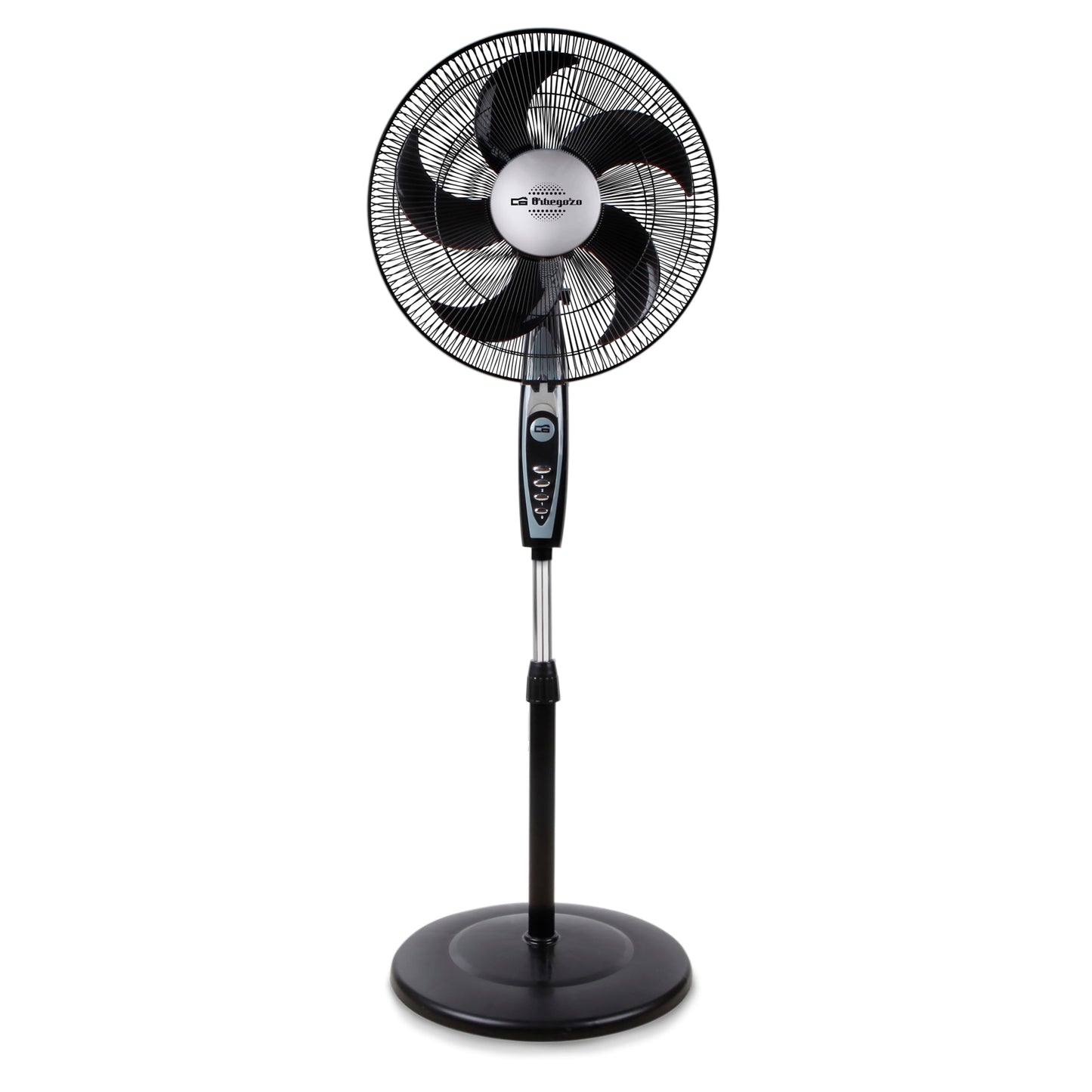 Orbegozo SF 0149, Ventilador de pie, 60 W, 3 velocidades, oscilante, silencioso, cabezal inclinable, altura regulable hasta 128 cm, rejilla de seguridad, tamaño de aspas 40 cm, color negro