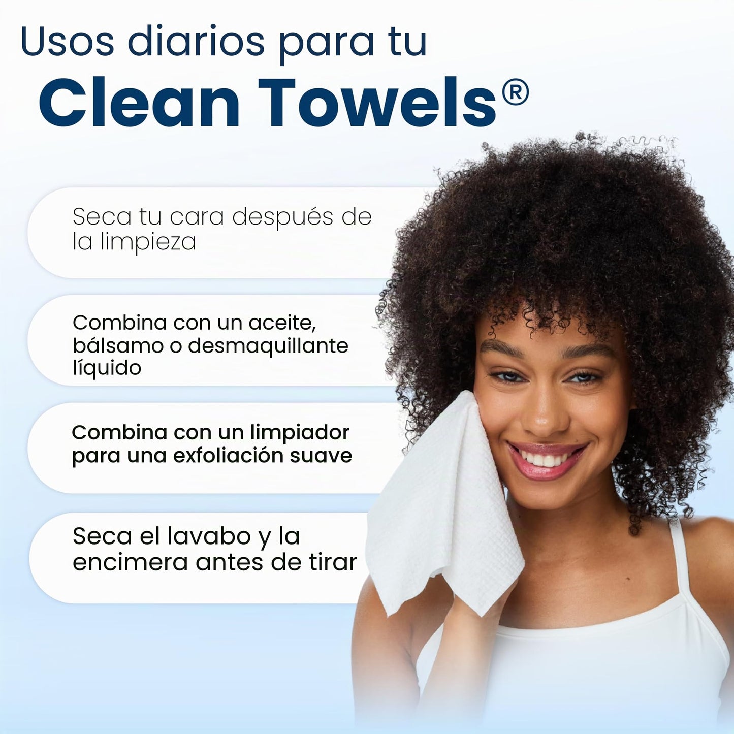Clean Skin Club Clean Towels XL, 100% biologische gezichtsdoekjes, USDA-gecertificeerd, voor eenmalig gebruik, goedgekeurd door de Eczema Association, ultrazacht, 1 pak van 50 stuks