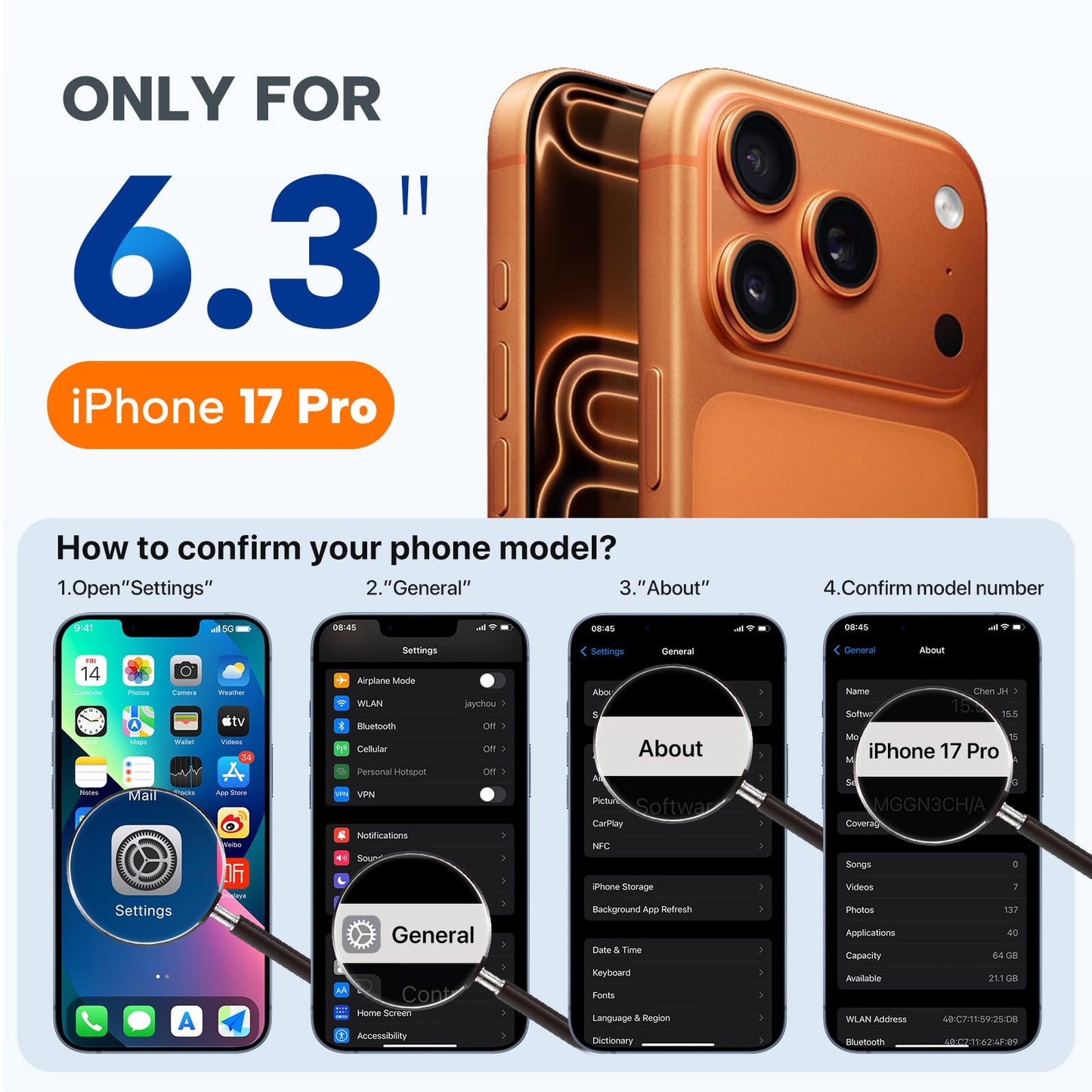 Miracase Funda magnética para iPhone 17 Pro, compatible con MagSafe, cubierta de control de cámara de silicona integrada, 3 mm de grosor, a prueba de golpes, protección contra caídas para teléfono 17