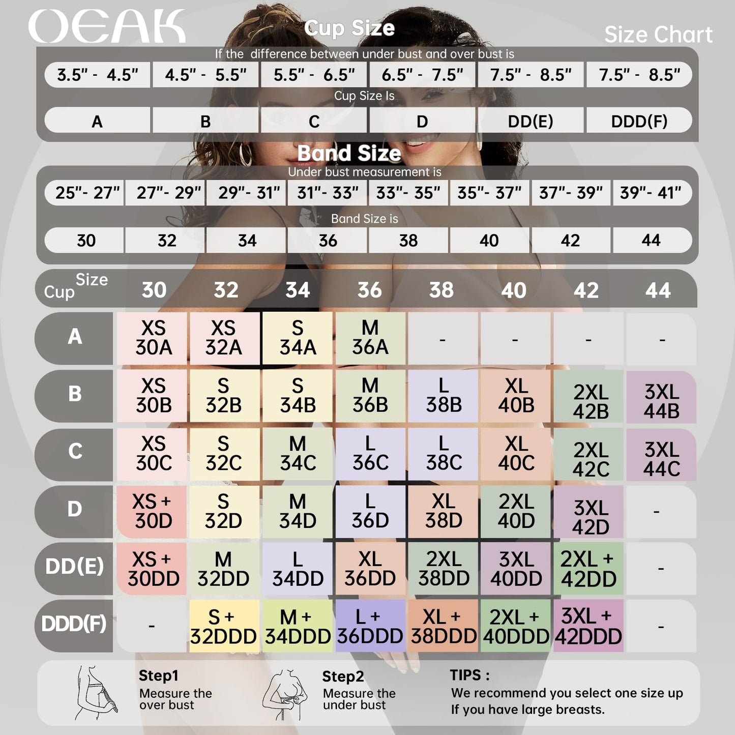 OEAK Brasier cómodo sin aros para mujer, con escote en V profundo, sin aros, brasier push up, brasier sin costuras, Desnudo/, Large