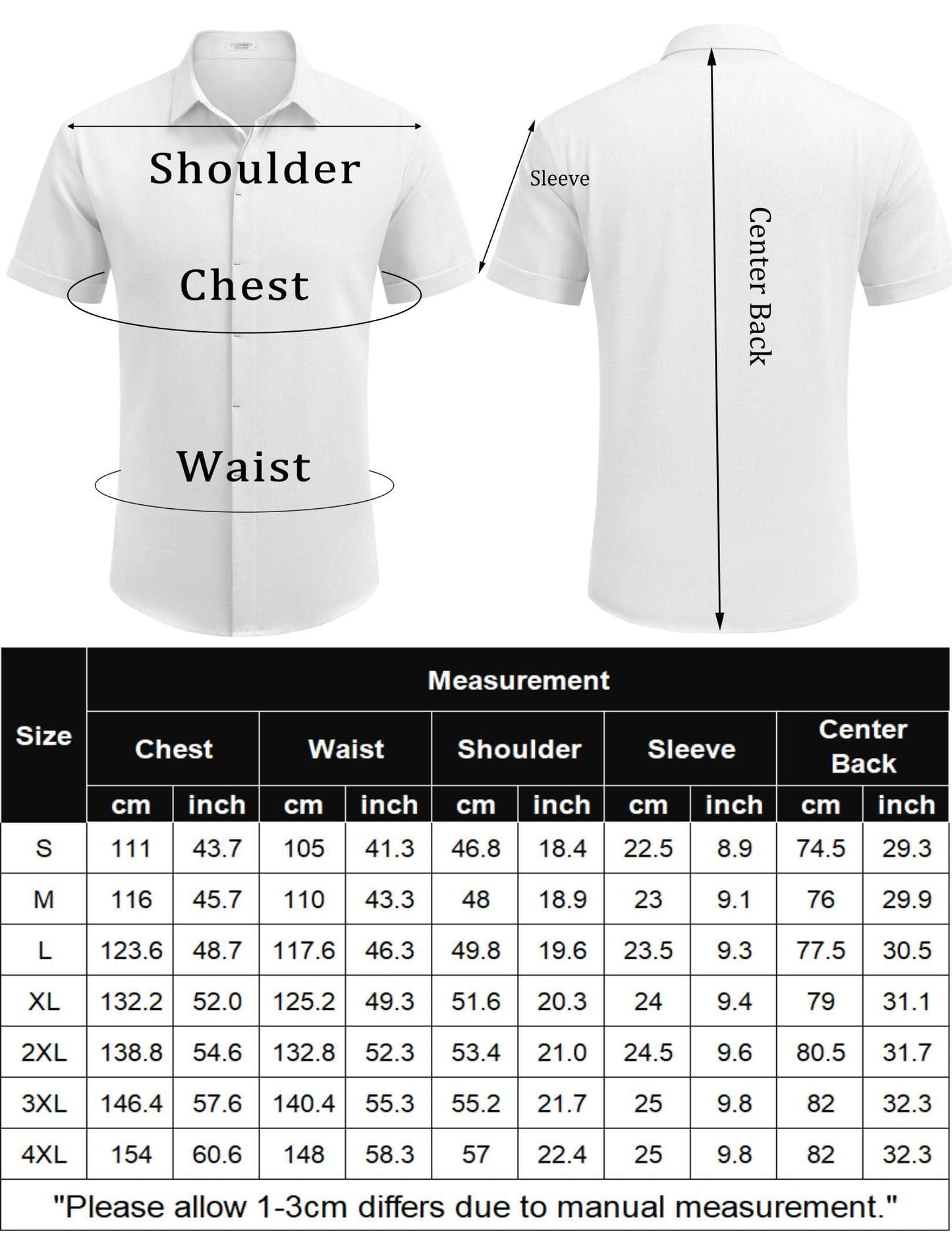 Coofandy Camisas de Lino para Hombre, de Manga Corta, Casuales, con Botones, para Playa, Verano, Boda, Verde Claro, Large