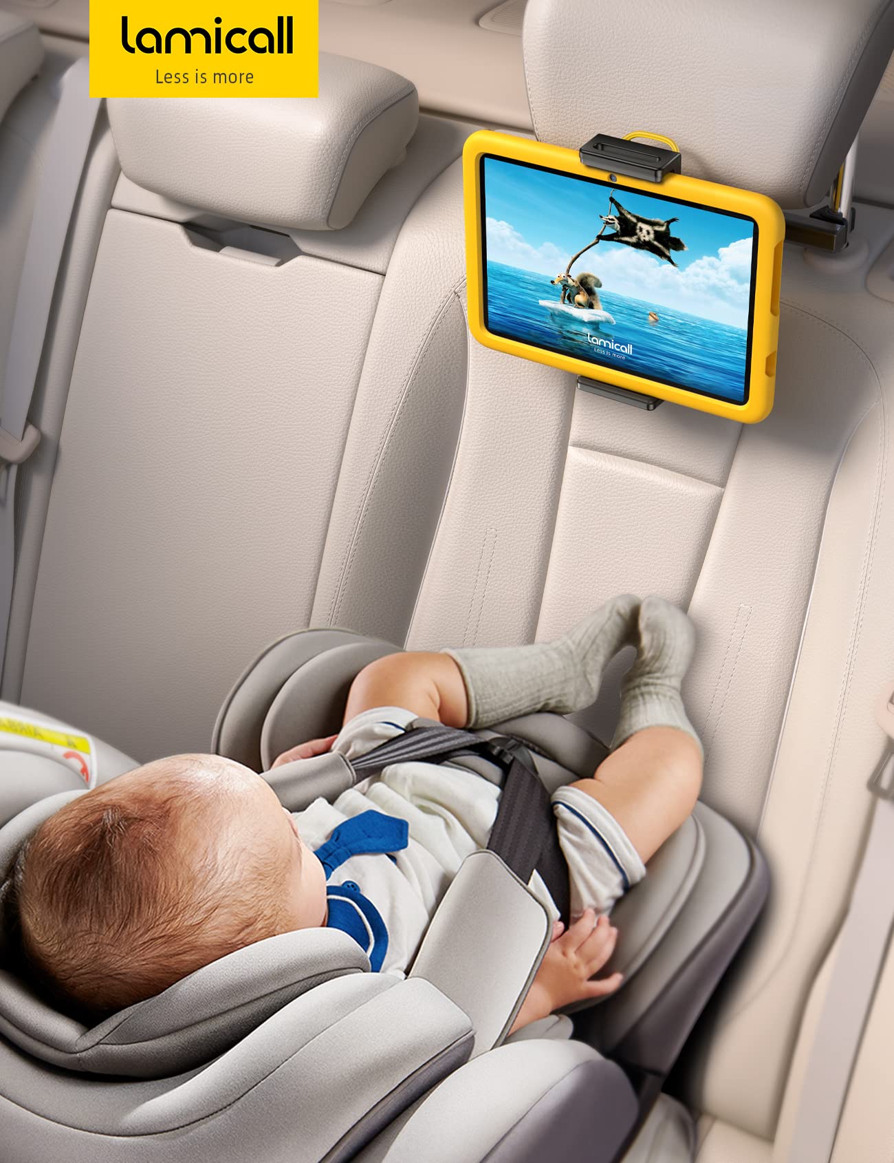 Soporte para reposacabezas de Coche para iPad, Negro