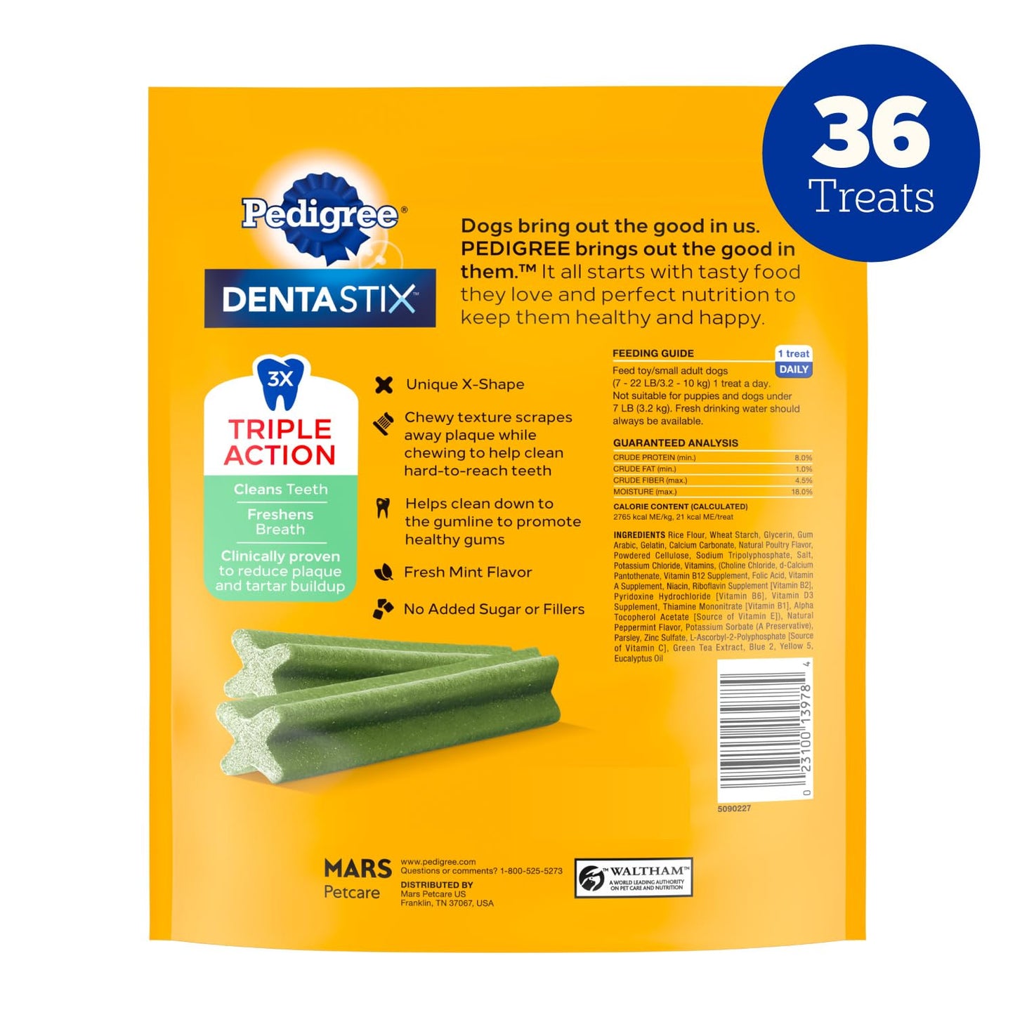 Pedigree DENTASTIX Fresh Large Treats for Dogs - Value Pack 1.94 Pounds 36 Treats