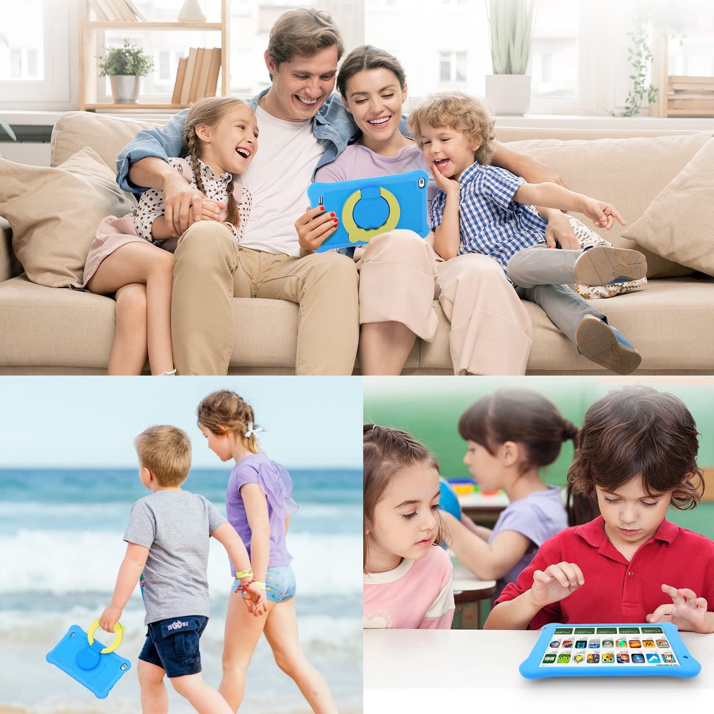 AEEZO Tablet para niños de 7 pulgadas, WiFi, Android 10, FHD 1920 x 1200, pantalla IPS, 2 GB de RAM, 32 GB de ROM