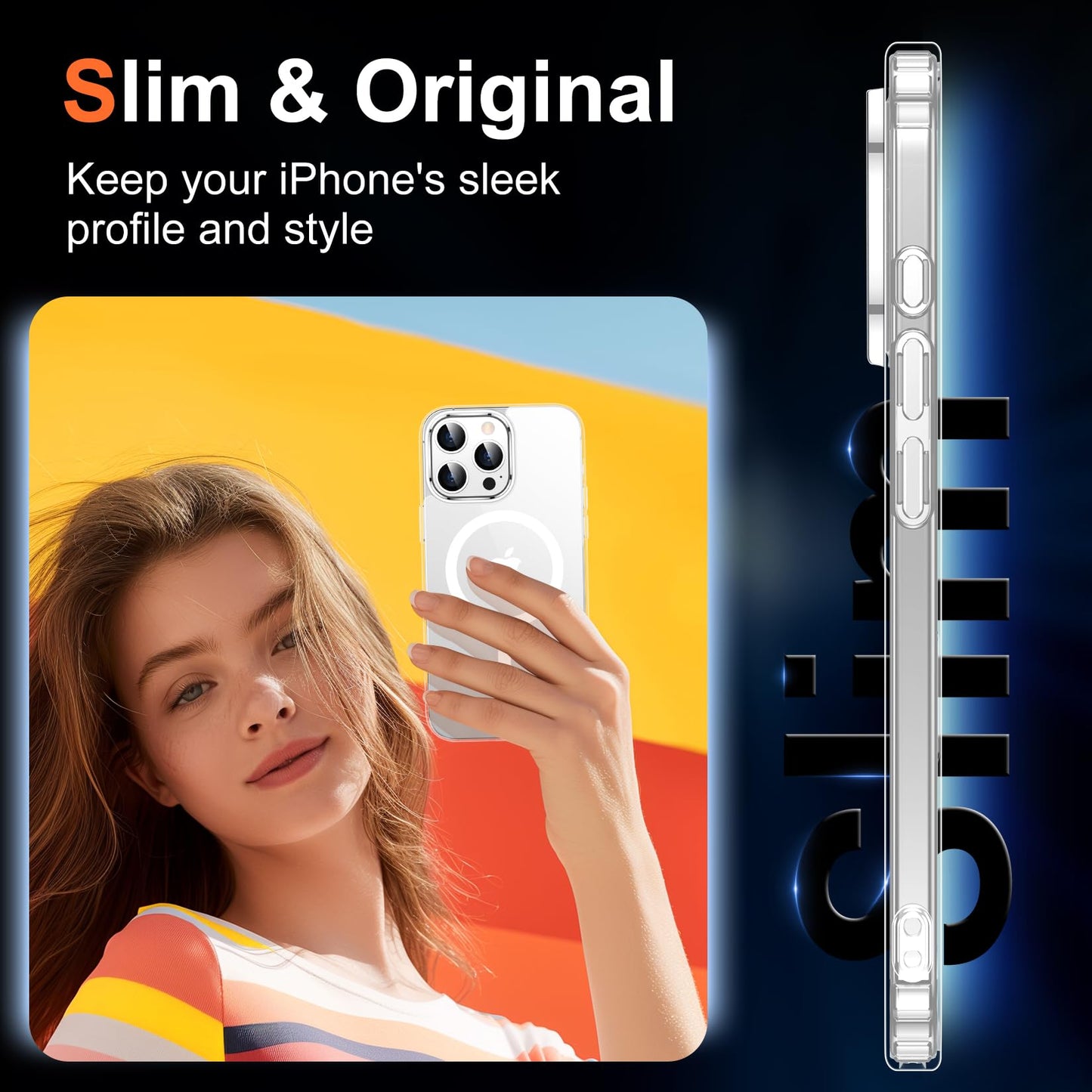 Temdan Funda transparente para iPhone 16 Pro, compatible con Magsafe, antiamarilleamiento, protección de grado militar, a prueba de golpes, delgada, magnética, transparente