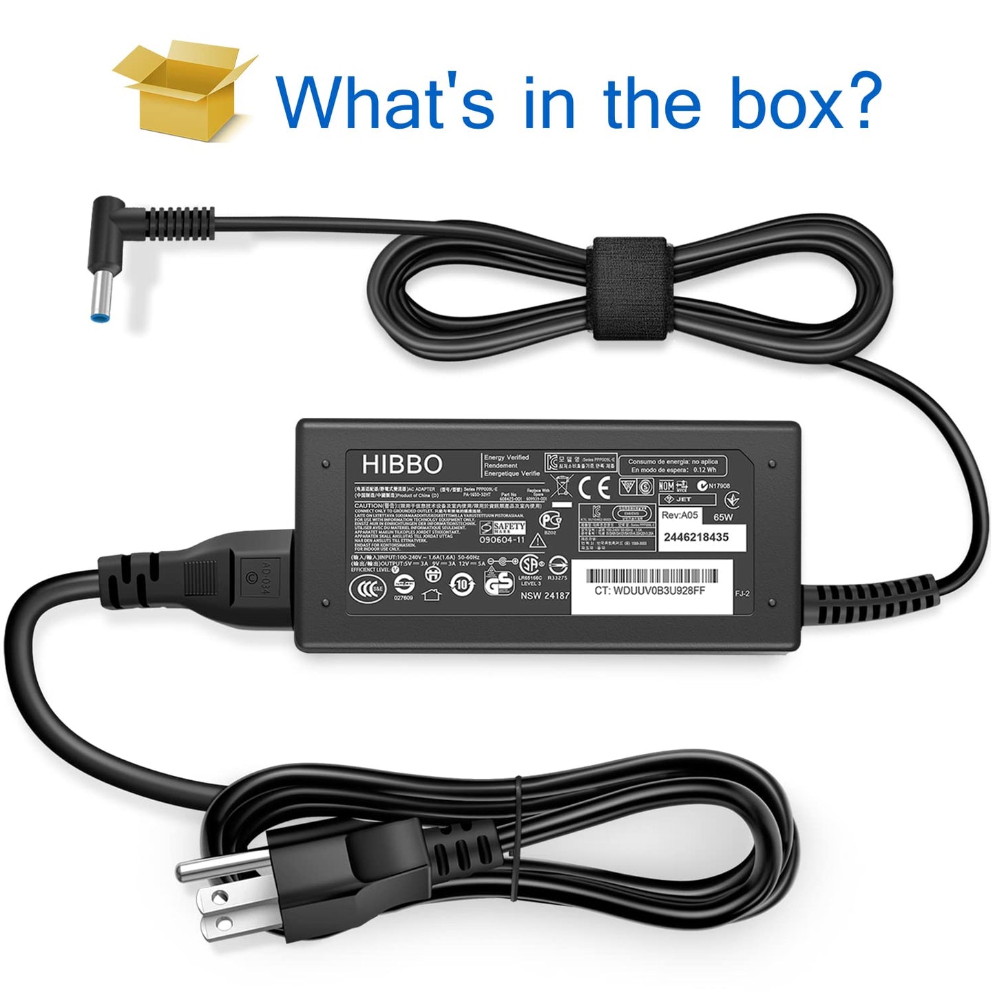 Laptop Charger for HP Smart Blue Tip Compatible Pavilion x360 11 13 15, Elitebook Folio 1040 G1, Stream 13 11 14, Spectre ultrabook 13, Envy x2, 741727-001 740015-003 and More AC Adapter Power Supply