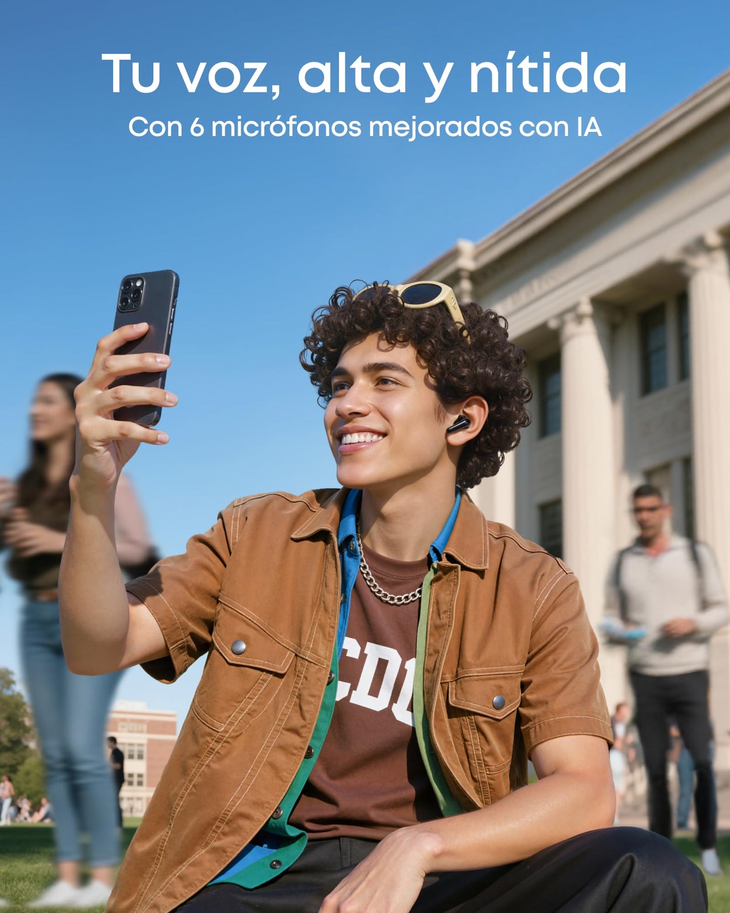 soundcore P31i Auriculares Inalámbricos Bluetooth de Anker, Cancelación de Ruido en Tiempo Real, Auriculares Traductores, Sonido de Alta Resolución LDAC, 50h de Uso, Carga Rápida, Audio Espacial, IP55