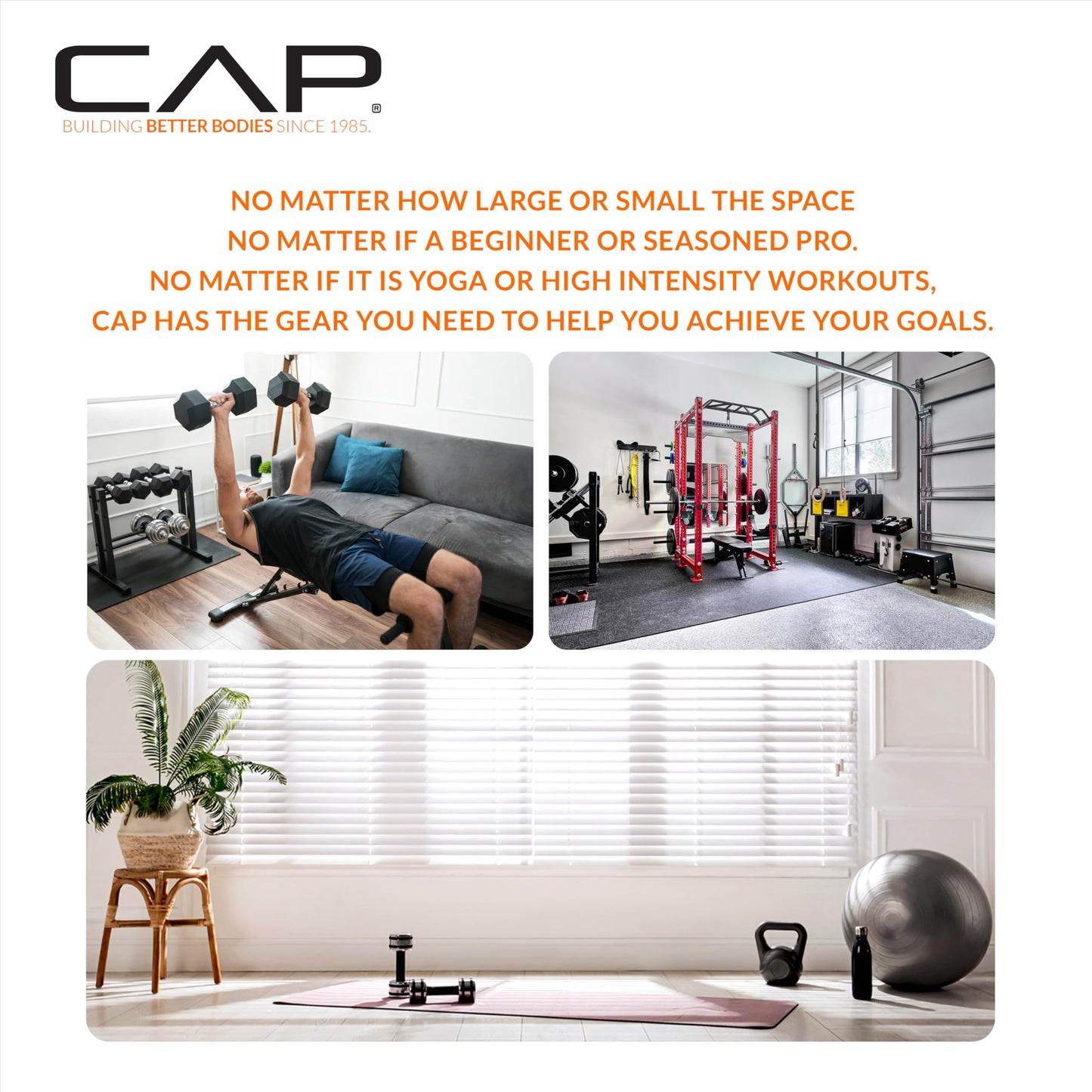 CAP Barbell Par de mancuernas hexagonales revestidas de 15 libras