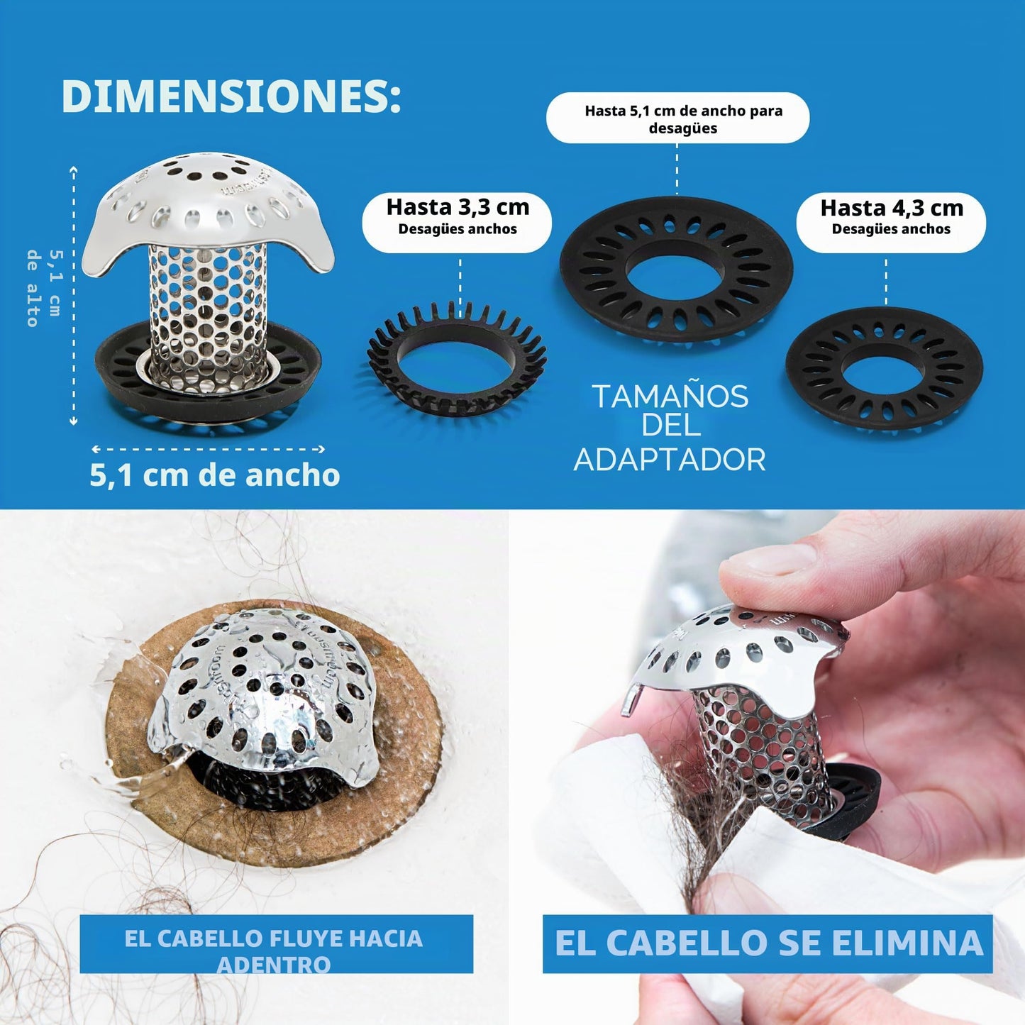 Filtro recogepelos TubShroom Ultra para desagüe de bañera