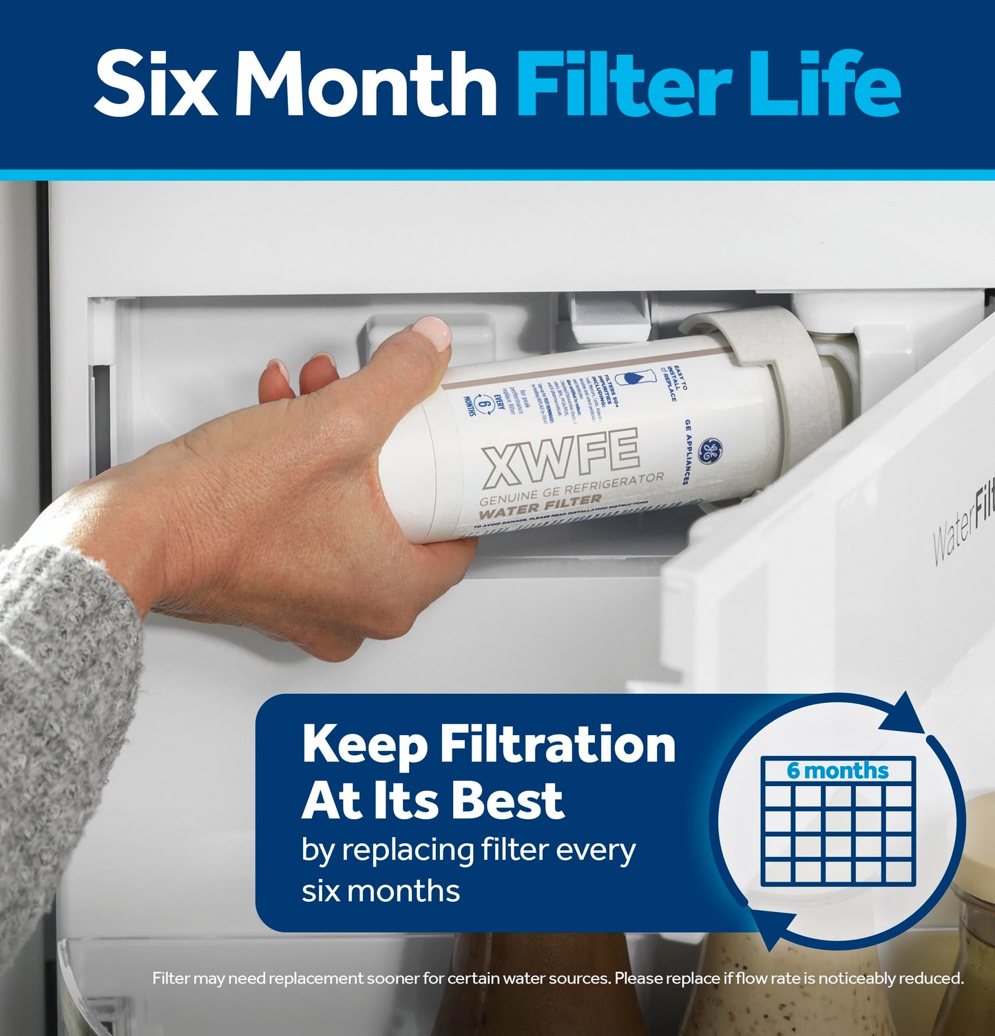 GE Appliances XWFE GE XWF Filtro de agua para refrigerador, color blanco