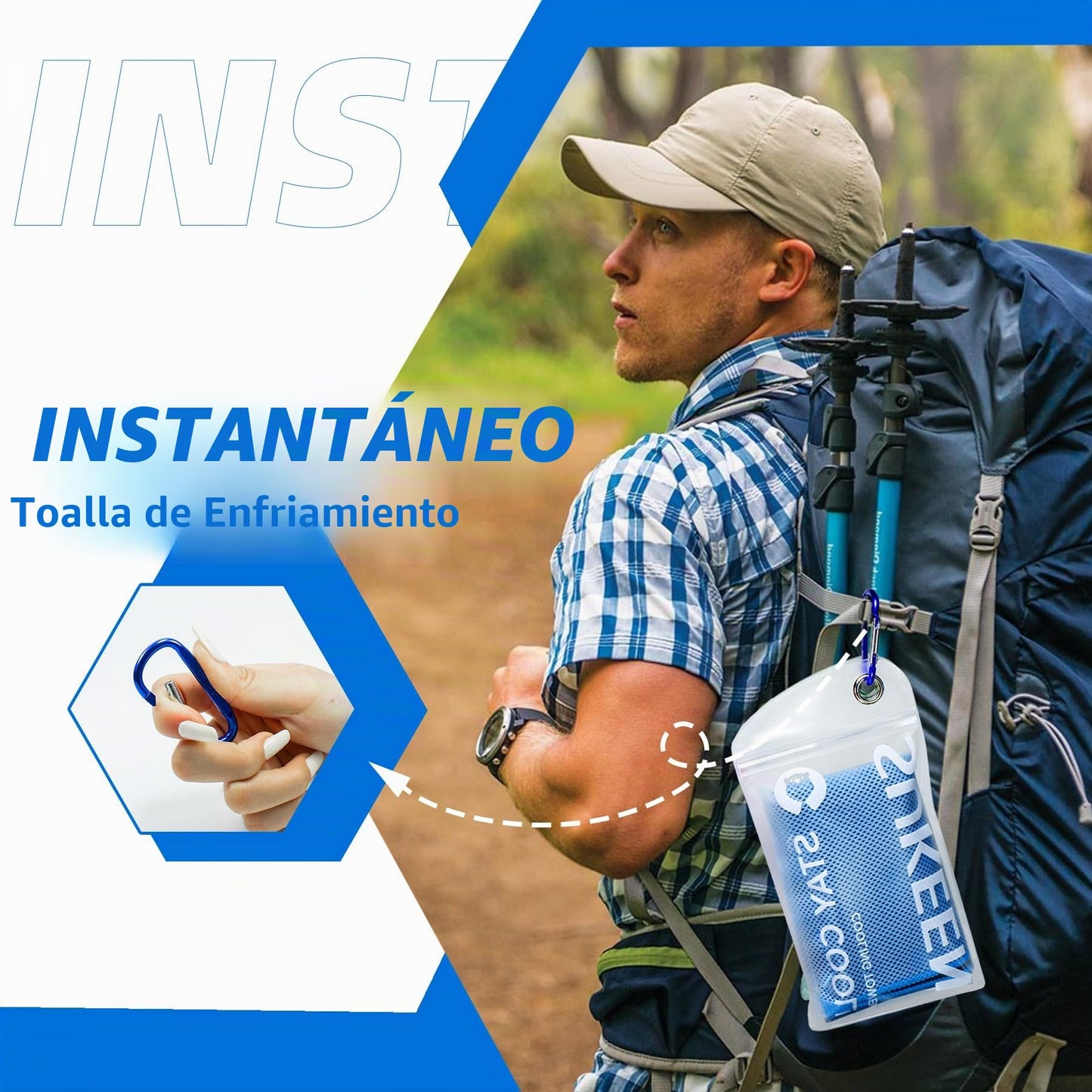 Sukeen Paquete de 4 Toallas de enfriamiento (40 x 12 Pulgadas), Toallas de enfriamiento para Cuello, Toalla de enfriamiento, Suave y Transpirable para Golf, Deportes, Correr, Gimnasio, Entrenamiento,