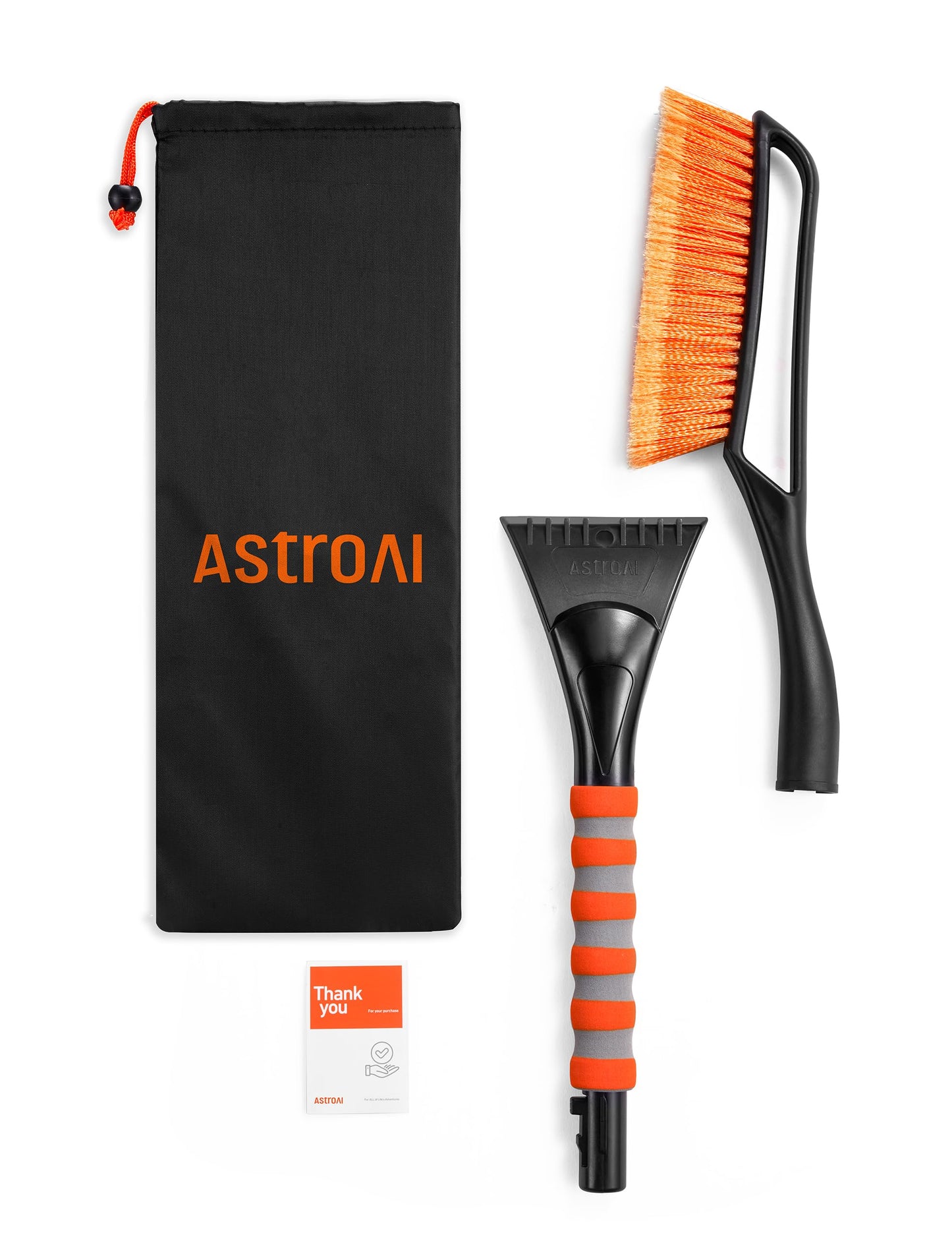 AstroAI Kit de Herramientas de Limpieza Lavado de Autos Trapeador Eliminador Cepillos para Nieve Raspador de Vidrio Desmontable para Automóviles 2 en 1 Mango de Espuma Escurridor Antiescarcha