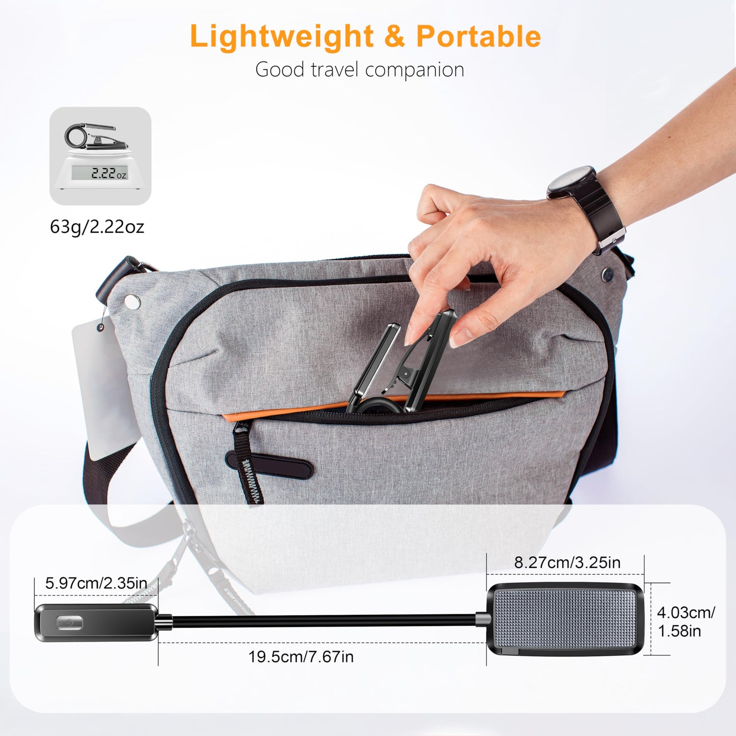 Gritin Luz de Lectura Recargable, Lampara Libro de Lectura con 9 LED