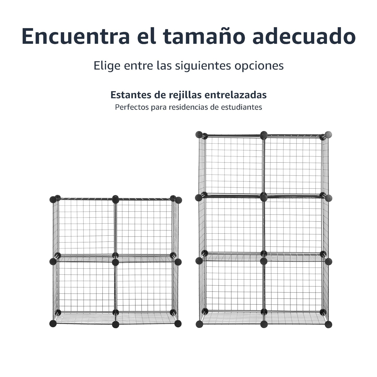 Amazon Basics Estantes de Almacenamiento, Seis Cubos, de Alambre, 6 ripiani, Negro, 37 D x 77 W x 114 H cm