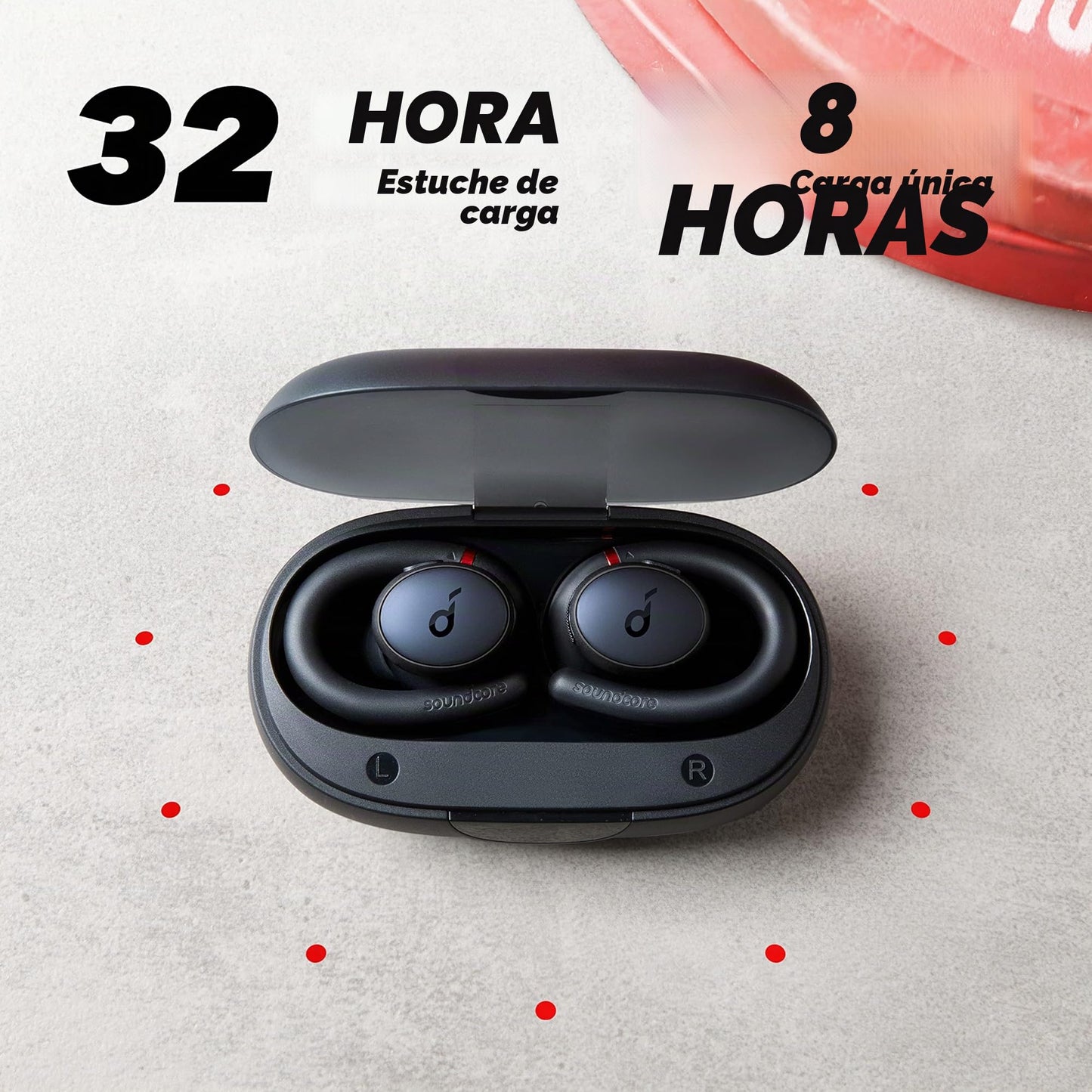Soundcore Auriculares inalámbricos Deportivos Sport X10 Bluetooth 5.2, Graves Profundos, IPX7 hidrófugos, Resistentes al Sudor, 32 h de autonomía, Carga rápida, Cascos de Deporte, Gimnasio, Correr