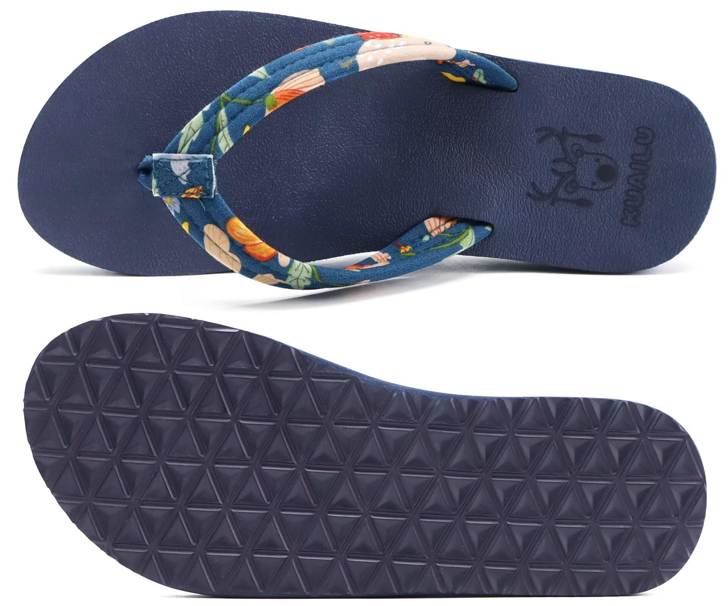 KuaiLu Chanclas Mujer Piscina Verano Playa Comodas Yoga Foam Flip Flop confort Tela Antideslizante Ortopédicas Sandalias, Blanco Caqui, 39 EU