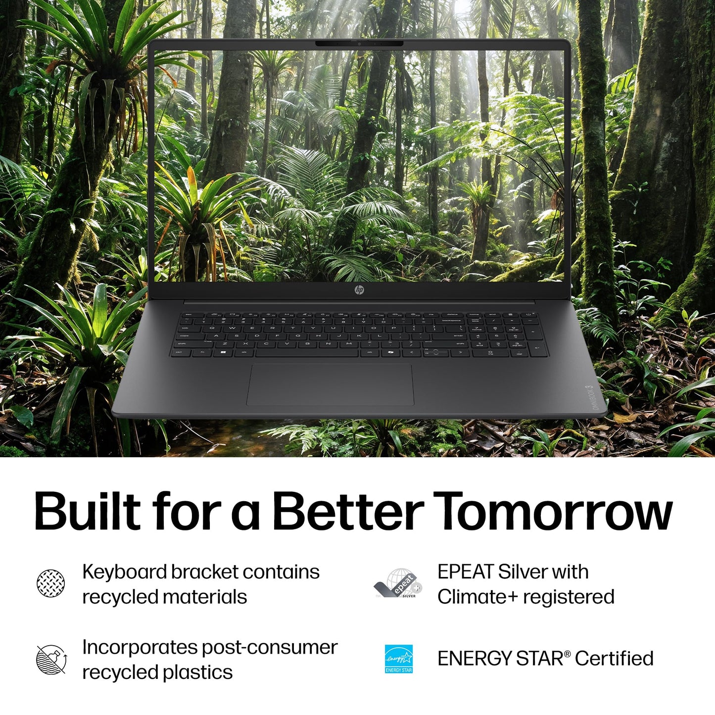 HP OmniBook 3 portátil de 17,3 Pulgadas, Pantalla FHD, AMD Ryzen 3 30, 8 GB RAM, 512 GB SSD, AMD Radeon 610M Graphics, Windows 11 Home, Mica Silver, 17-dp0199nr