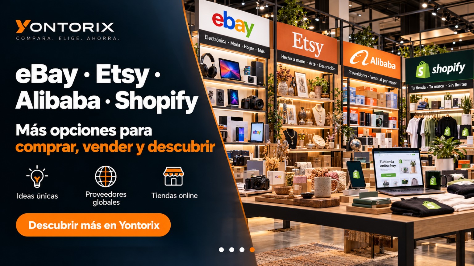 eBay Etsy Alibaba y Shopify en Yontorix