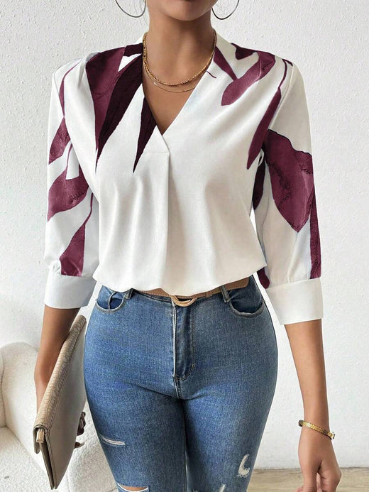 EMERY ROSE Camisa floral elegante para ir al trabajo de mujer