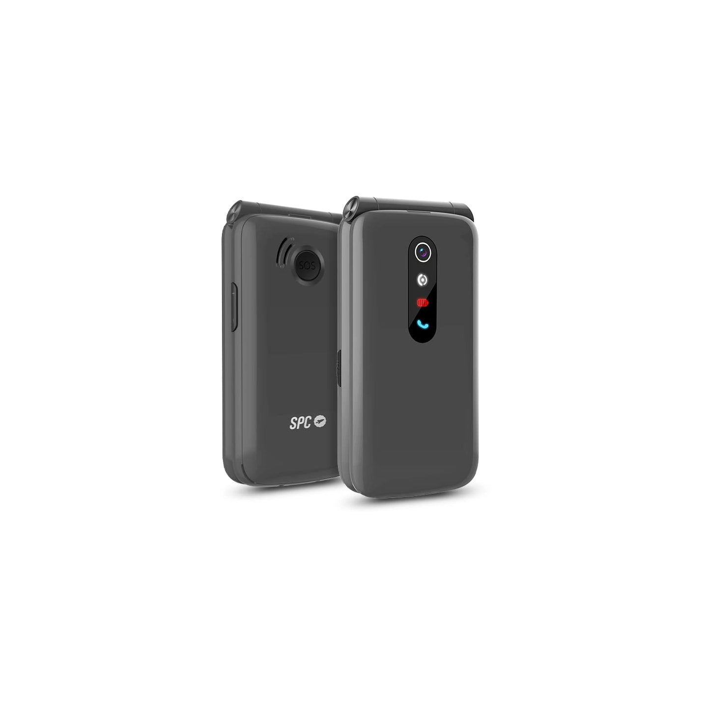 SPC Stella 2 - Teléfono móvil de Tapa para Mayores, Botones y Teclas Grandes, fácil de Usar, configuración remota, botón SOS, USB-C, 3 memorias directas, Base de Carga, Color Negro