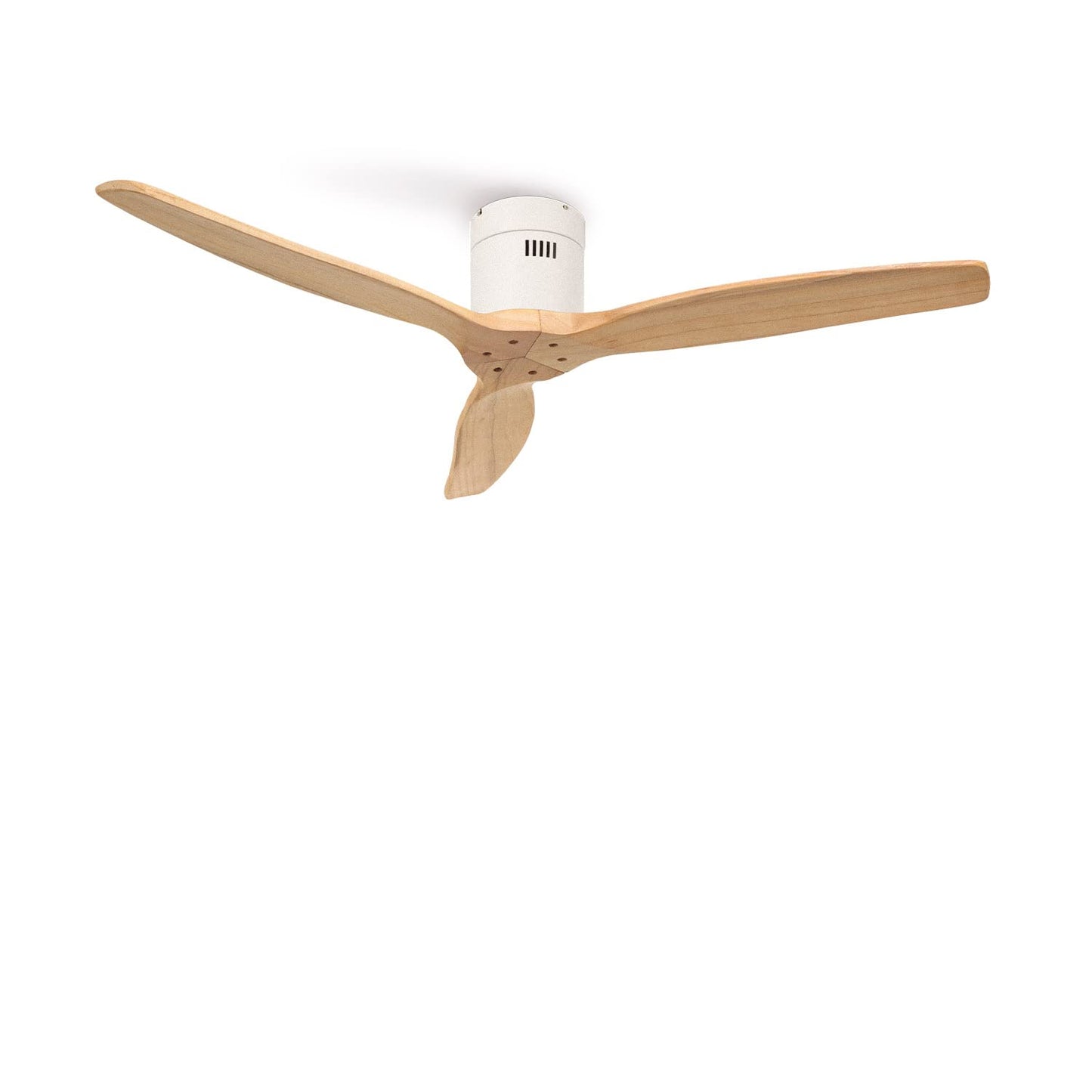 CREATE/WINDCALM/Ventilador de techo ABS blanco aspas efecto madera clara con Wifi y mando / 40W, Silencioso, Ø132 cm, 6 velocidades, temporizador, función verano-invierno