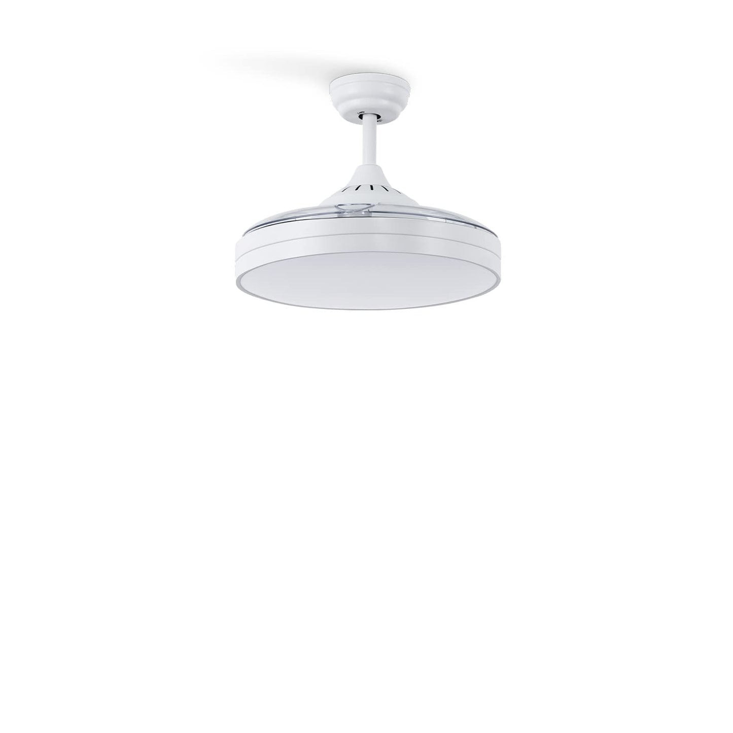 CREATE /WIND CLEAR/Ventilador de techo Blanco/Con luz, con Wifi / 6 velocidades, Cuchilla retráctil, Silencioso, Temporizador programable