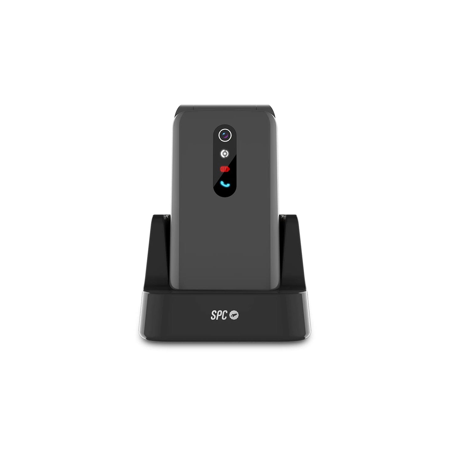 SPC Stella 2 - Teléfono móvil de Tapa para Mayores, Botones y Teclas Grandes, fácil de Usar, configuración remota, botón SOS, USB-C, 3 memorias directas, Base de Carga, Color Negro