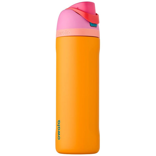 Owala FreeSip botella agua acero inoxidable con pajita, 710 ml - Botella térmica a prueba de fugas para el deporte y los viajes, sin BPA, Tropical