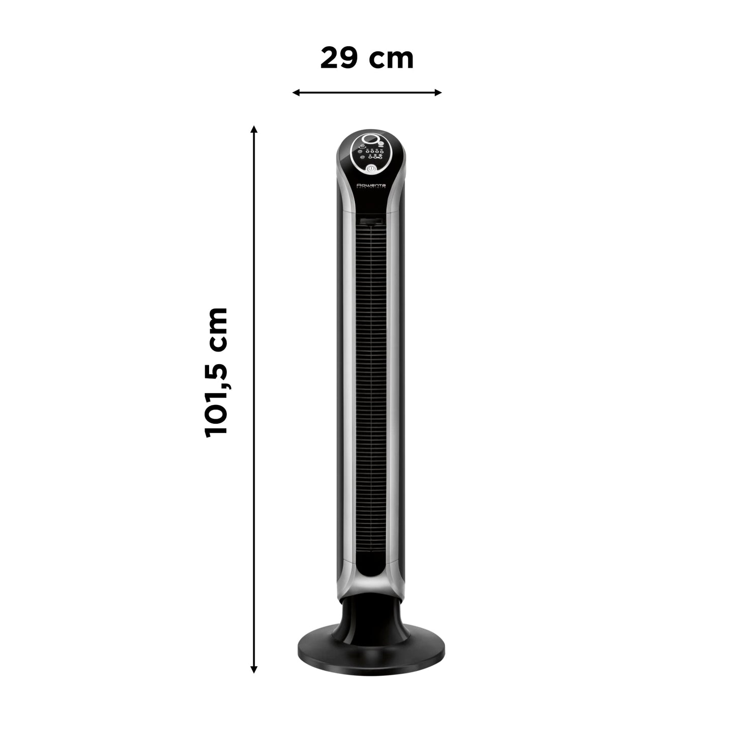 Rowenta Eole Infinite, Ventilador de Torre Potente, Temporizador de hasta 8 horas, 3 Velocidades, Mando a Distancia, Apagado Automático, Moderno, Bajo Consumo Energético, Sin Aspas, Negro VU6670