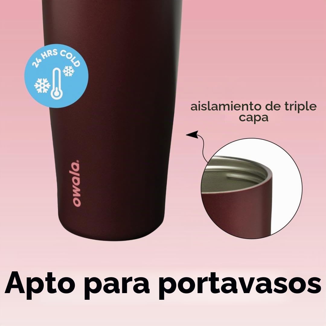 Owala FreeSip Sway botella de agua térmica de acero inoxidable con boquilla 2‑en‑1, 1185ml, pajita integrada y asa tipo cubo, para viajes, escuela y deporte, sin BPA, a prueba de fugas, Off Road