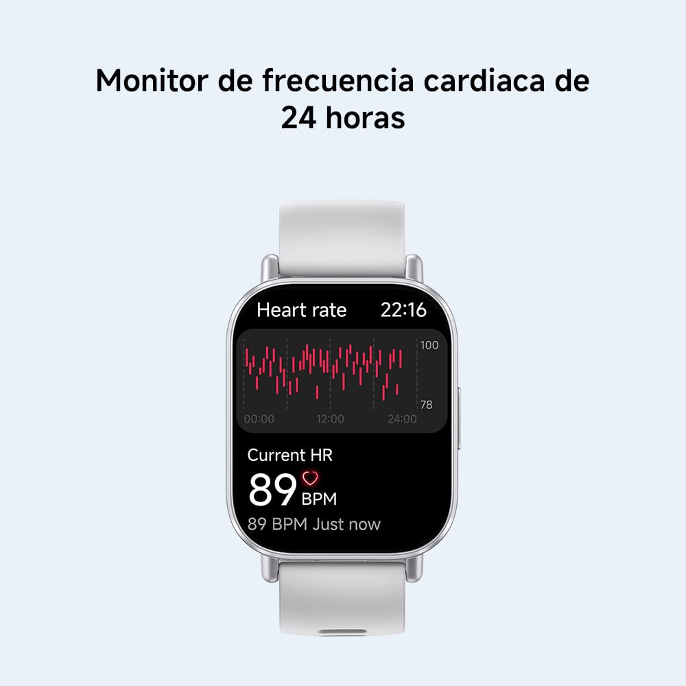 XIAOMI Redmi Watch 5 Active, Llamadas Bluetooth, Pantalla LCD de 2 Pulgadas, Monitor de frecuencia cardíaca, 140 Modos Deportivos, hasta 18 días de autonomía, Plata