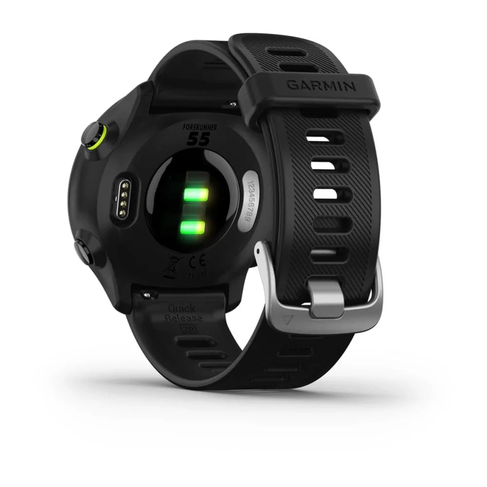 Garmin Forerunner 55, Reloj inteligente para running con GPS, Planes de entrenamiento, Notificaciones y seguimiento del bienestar, Color Negro
