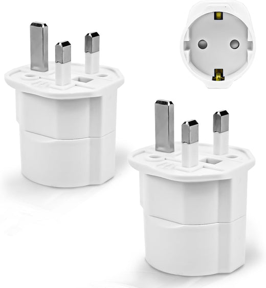 2 Piezas Adaptador Enchufe Ingles a EspaÃ±ol Tipo G, Adaptador de Viaje 2-Pin Europa a 3-Pin Reino Unido,Adaptador Enchufe UK para Escocia Irlanda Maldivas Dubai Reino Unido Singapur Hong Kong.