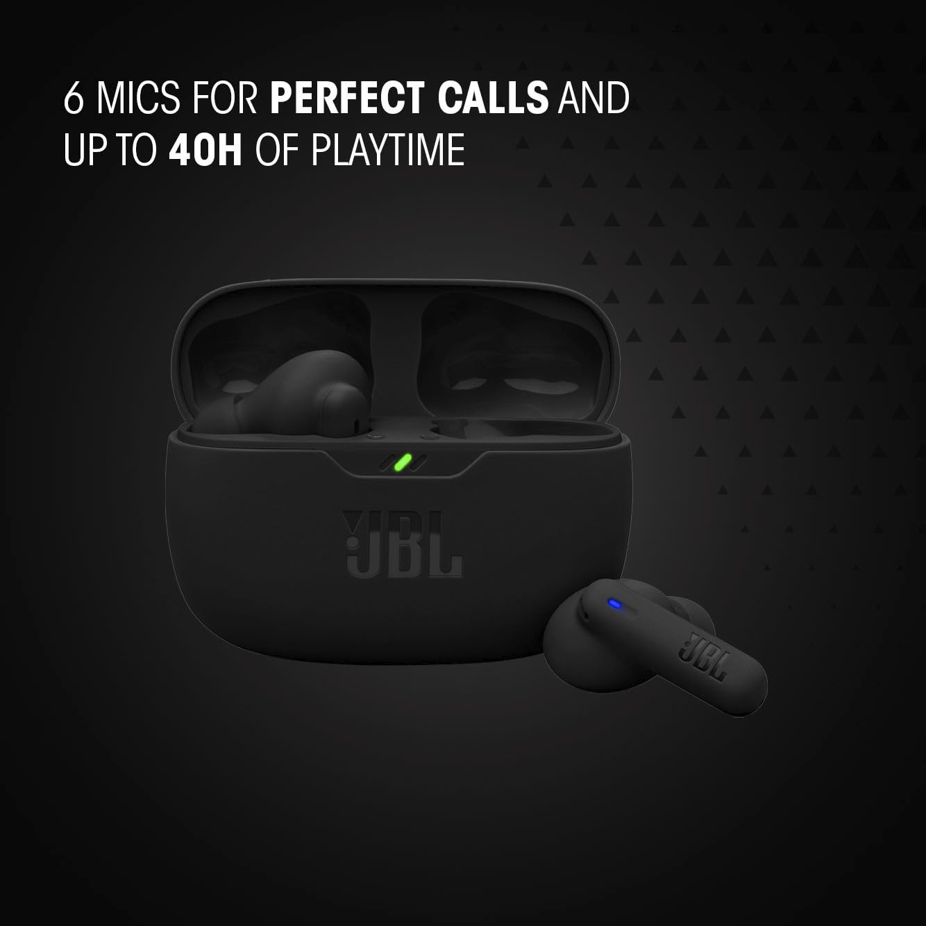 JBL Vibe Beam 2 - Auriculares inalámbricos con cancelación de ruido, sonido de graves puros y tecnología ambiental inteligente, 4 micrófonos para llamadas nítidas y claras, hasta 40 horas de