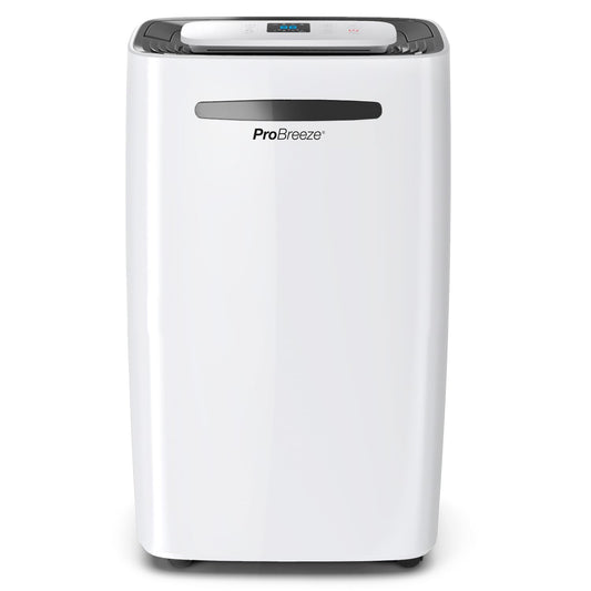 Pro Breeze Deshumidificador Antihumedad 20L, Habitaciones hasta 30m2, DepÃ³sito ExtraÃ­ble y DesagÃ¼e Continuo, Pantalla Digital, 4 Modos, Temporizador 24h, seca la ropa - Deshumificador Silencioso