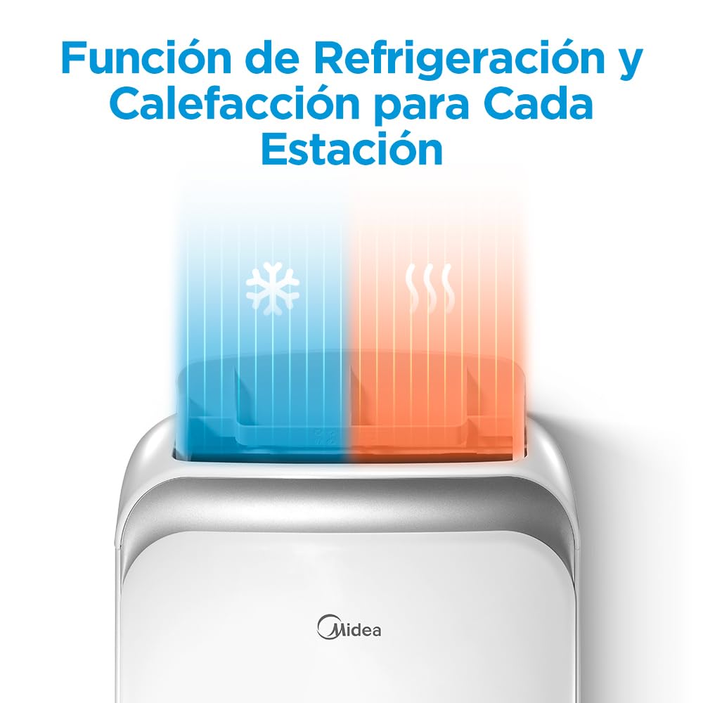 MIDEA Pingüino Aire Acondicionado Portátil Frío y Calor 3000 Frigorías / 12000 BTU - Climatizador silencioso con bomba 3500 W Air conditioner 4 modalidades con kit de ventana y control remoto