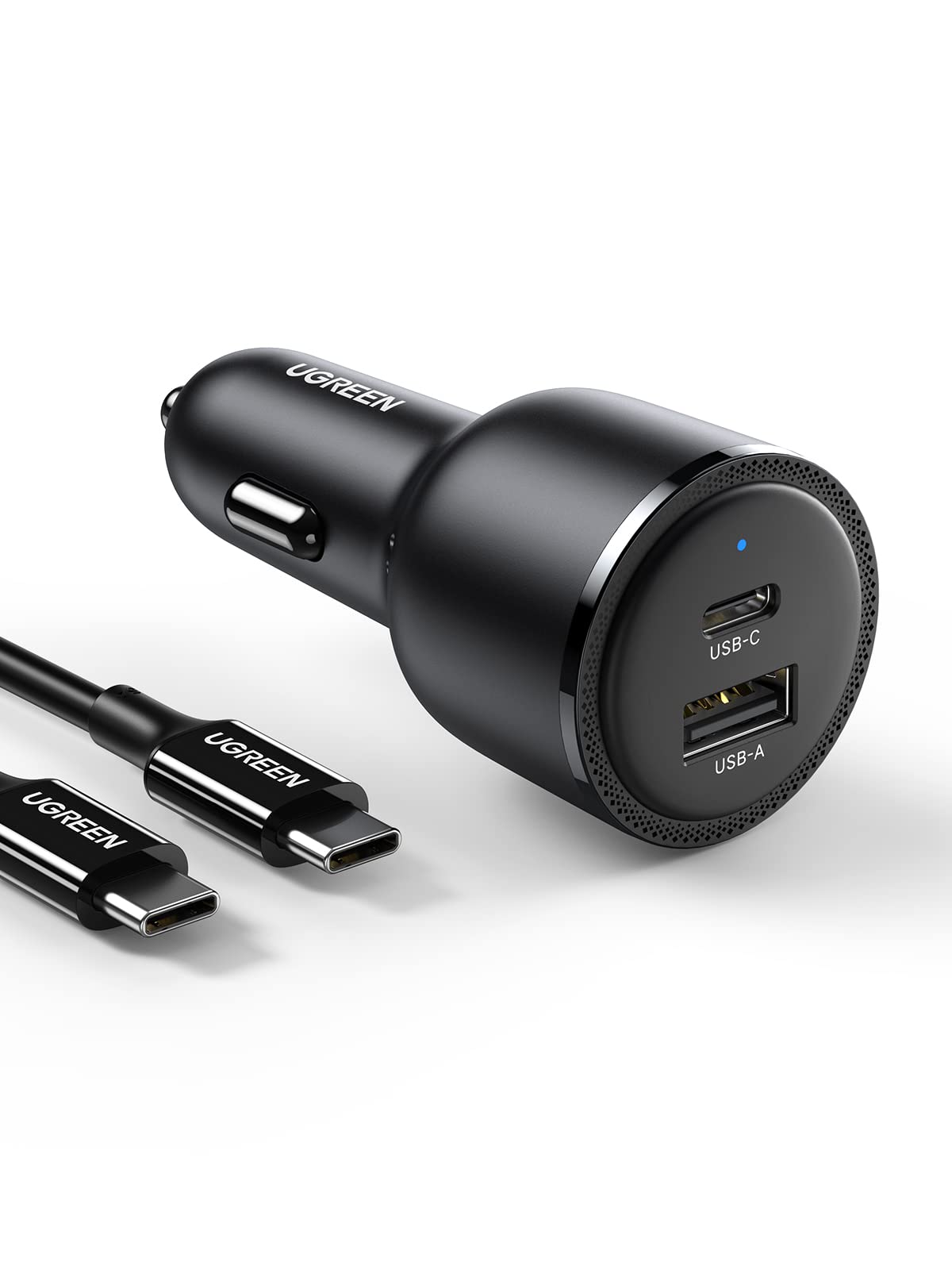 UGREEN 63W Cargador de Coche USB C con Cable 1 M, Car Charger Tipo C PD 3.0 QC 3.0 PPS 45W, Compatible con iPhone 16/15/14 Plus Pro MAX, Galaxy S24 Ultra/23/22, Xiaomi Redmi