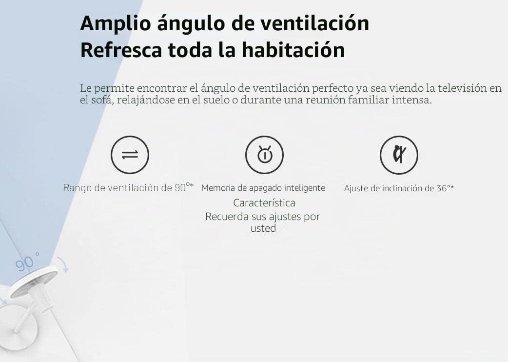 XIAOMI Smart Standing Fan 2 Lite - Ventilador de pie para suelo o sobremesa, brisa fresca, Altura ajustable, Flujo de aire potente, Modo de suspensión, blanco (Versión ES + 3 años de garantía)