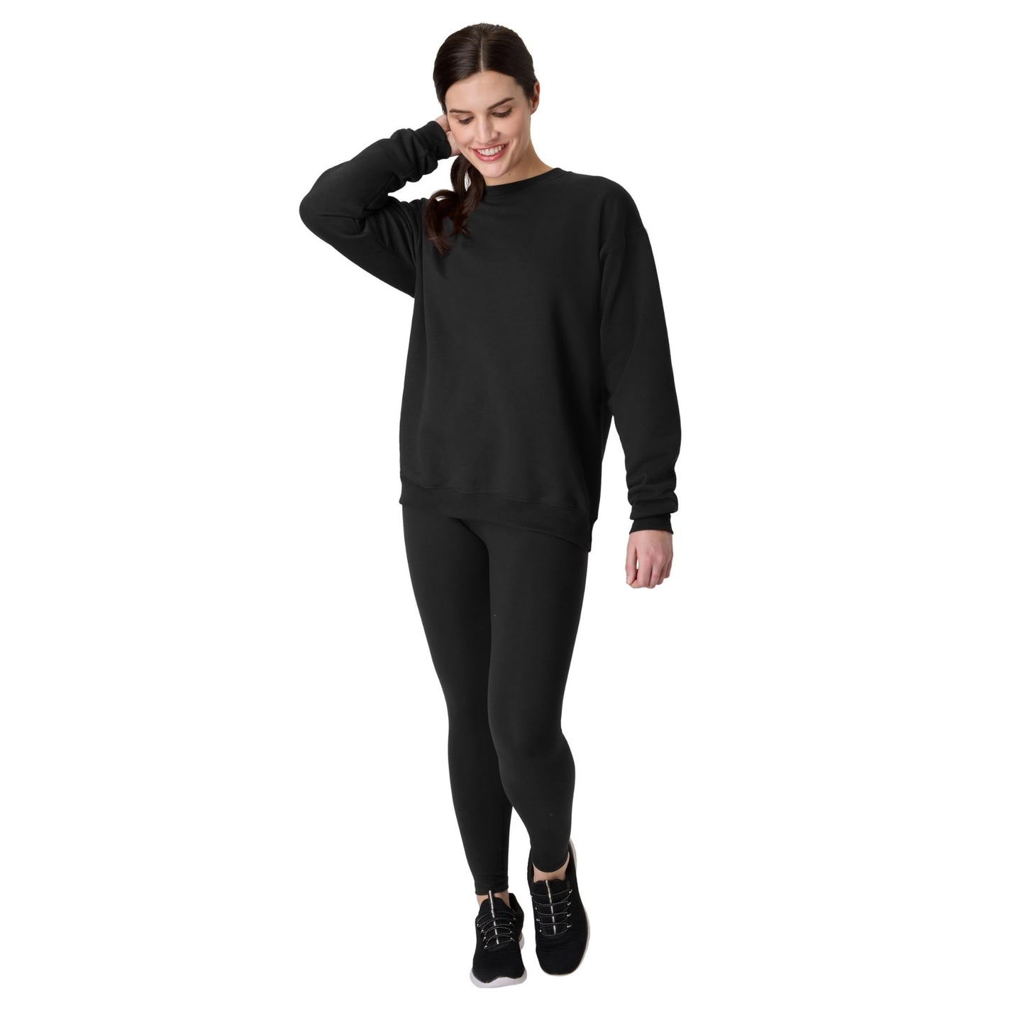 Hanes Ecosmart Fleece, Pullover Crewneck Sweatshirt, 1 Or 2 Pack Sudadera, Negro, L para Hombre