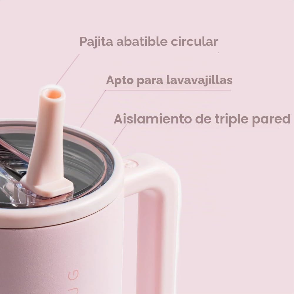 HydroJug Traveler - Botella de agua de 32 onzas con asa y popote abatible, cabe en el portavasos, vaso resistente a fugas, reutilizable, aislado, acero inoxidable y base de goma, regalos para mujeres
