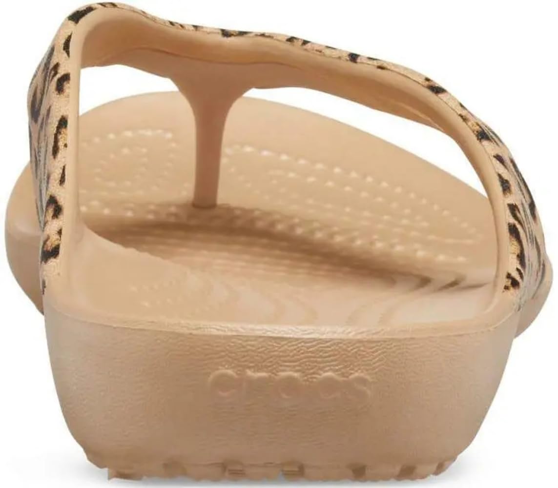 Crocs Kadee Ii Flip W, Chanclas Mujer, Leopard Gold, 38/39 EU
