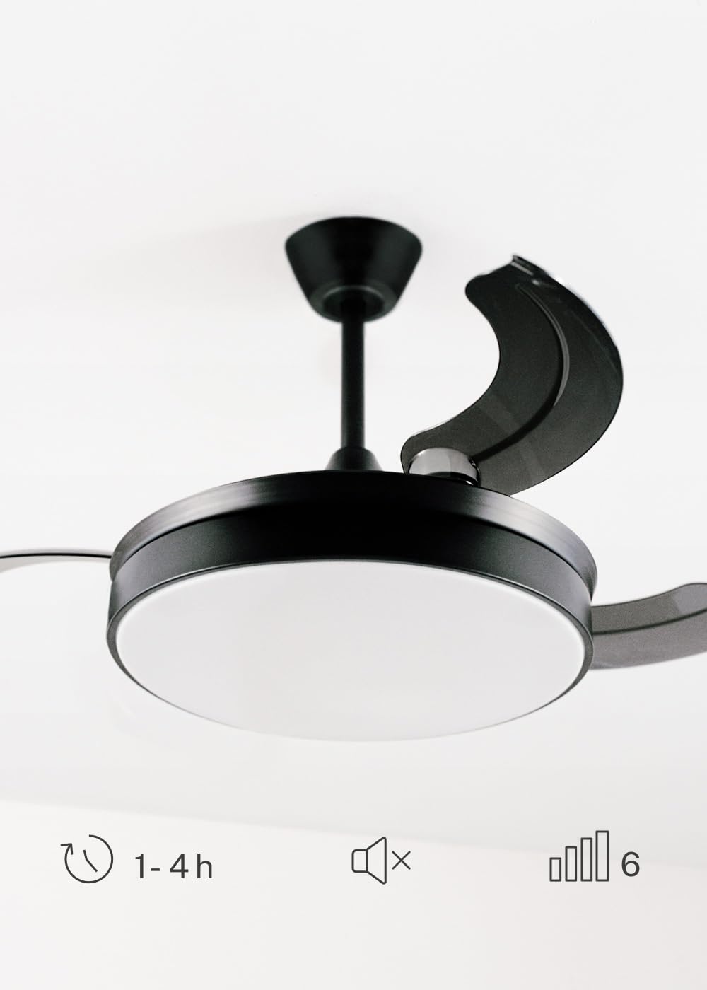 CREATE / WIND CLEAR M/Ventilador de techo con luz blanco madera clara con mando / 40W, Ø108 cm, temporizador, 6 velocidades, aspas retráctiles, 3 temperaturas de luz, función verano-invierno