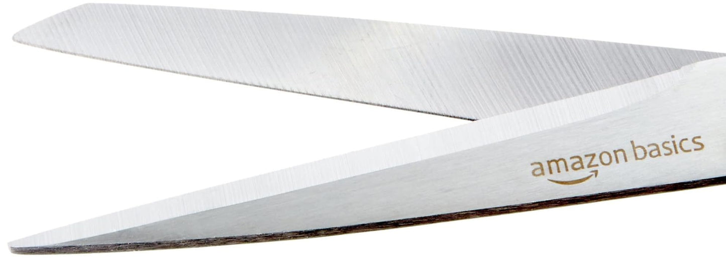 Amazon Basics Tijeras de acero inoxidable, cómodas, multifuncionales, multiusos, recubiertas de PVD, paquete de 3, oficina, hogar, cocina, multicolor
